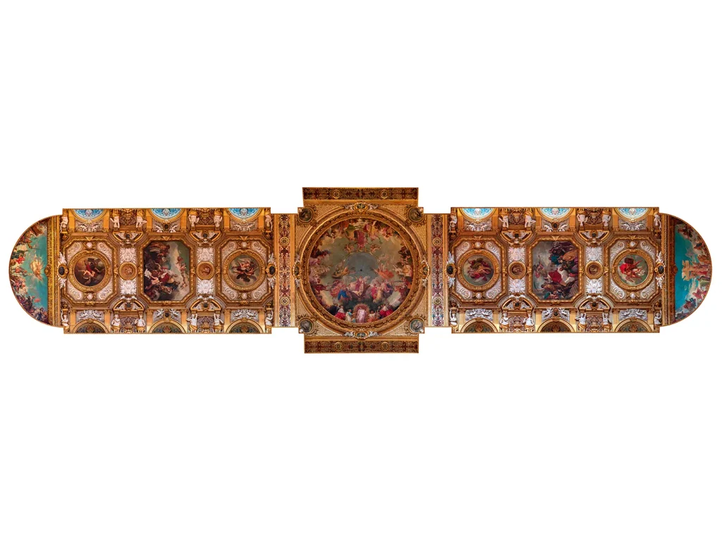 Orthophotographie du plafond de la Salle des Conférences du Palais du Luxembourg. L'image est réalisée à partir de la photogrammétrie
